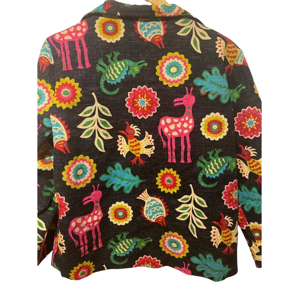 Painted Pony bird alligator Tropical Jacket M jungle boho blazer